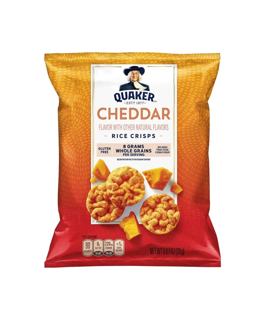 Quaker Rice Crisps Cheddar Bag Packaging