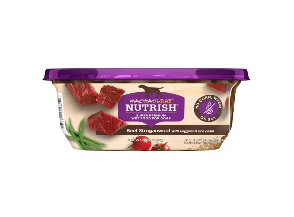 Rachael Ray Nutrish Beef Stroganwoof Dog Food Cup Packaging