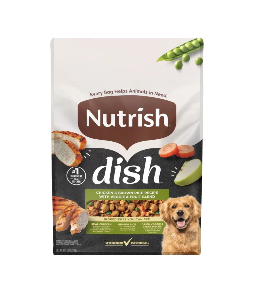 Rachael Ray Nutrish Dish Chicken Brown Rice Dog Food Bag Packaging