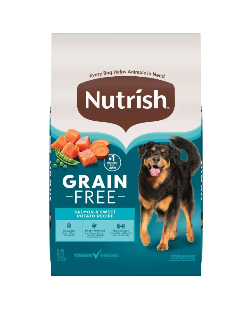 Rachael Ray Nutrish Grain Free Salmon Sweet Potato Dog Food Bag Packaging