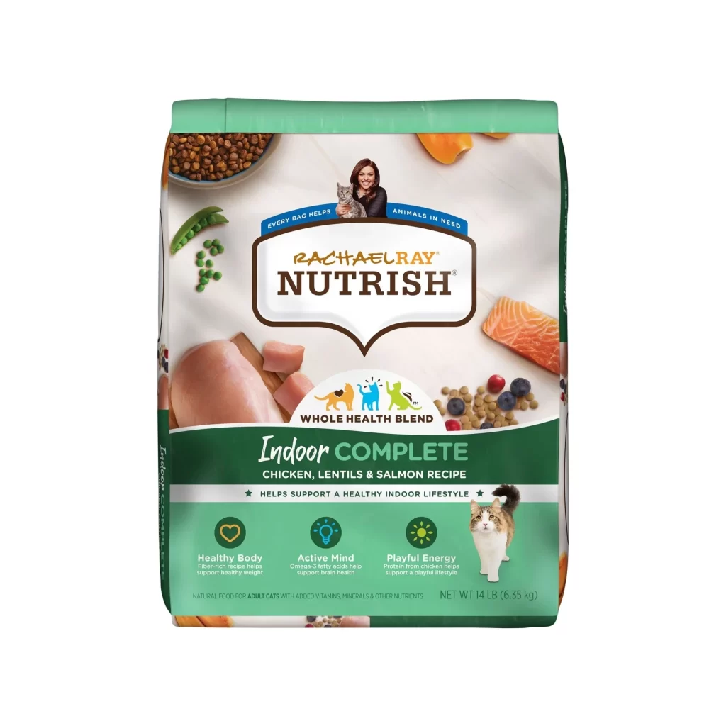 Rachael Ray Nutrish Indoor Complete Cat Food Bag Packaging