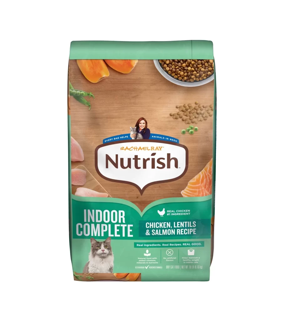 Rachael Ray Nutrish Indoor Complete Cat Food Bag Packaging