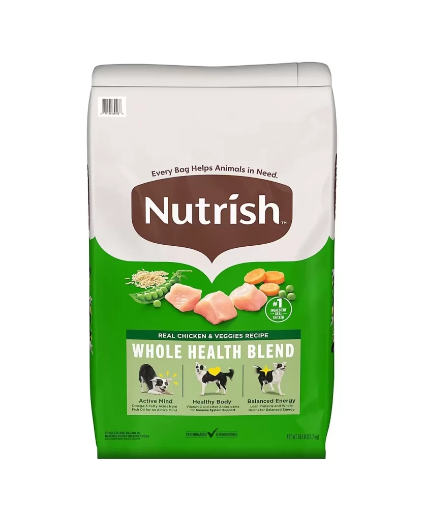 Rachael Ray Nutrish Real Chicken Veggies Recipe Dog Food Bag Packaging