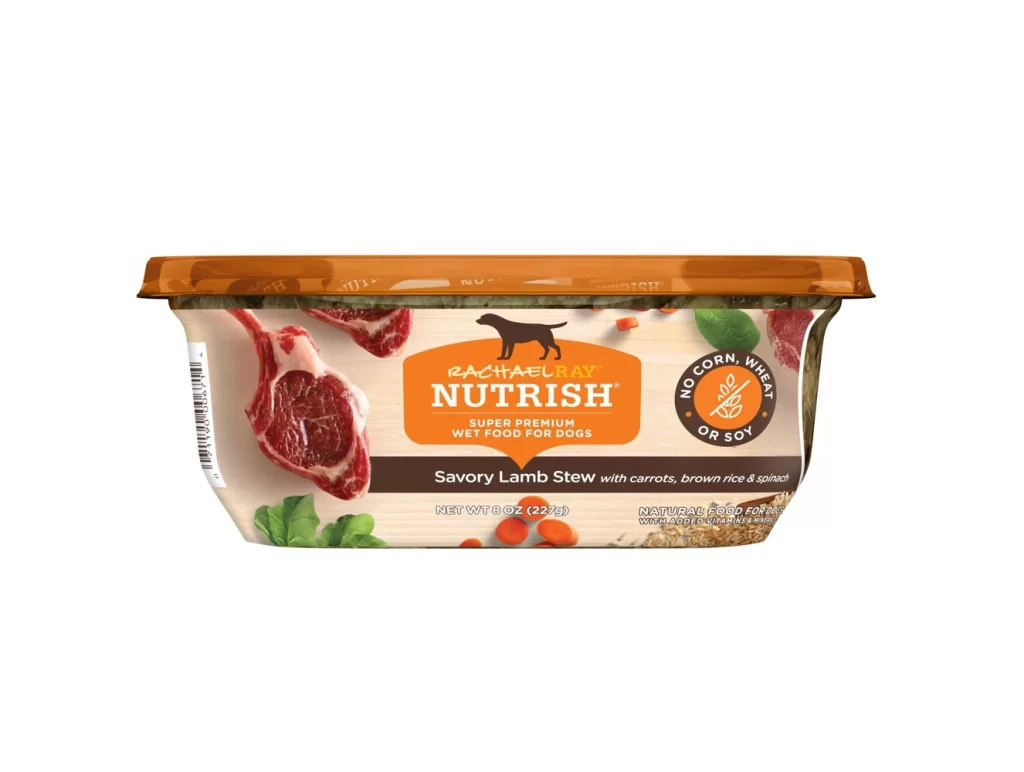 Rachael Ray Nutrish Savory Lamb Stew Dog Food Cup Packaging