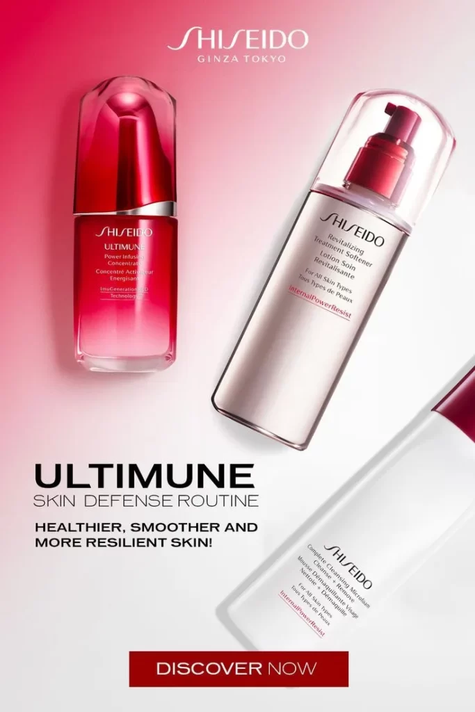 Shiseido Ultimune Three Bottles Gradient Advertisement