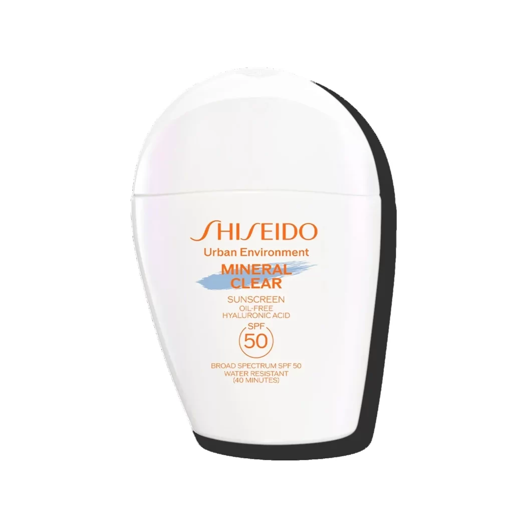 Shiseido Urban Environment Mineral Clear Sunscreen Oil-free Hyaluronic Acid SPF 50 Jar Packaging