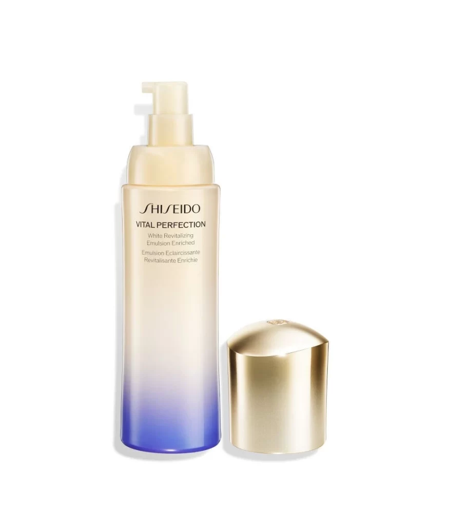 Shiseido Vital Perfection White Revitalizing Emulsion Enriched Bottle Packaging