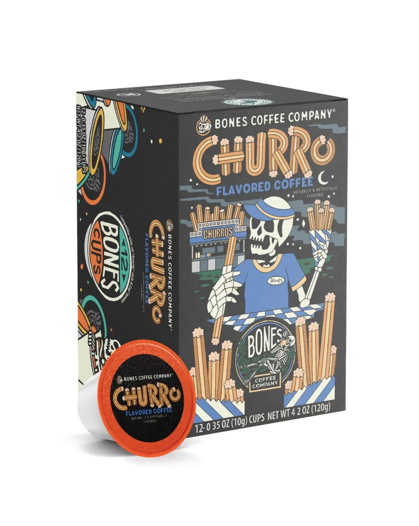 Bones Coffee Churro Single Serve Cups Packaging