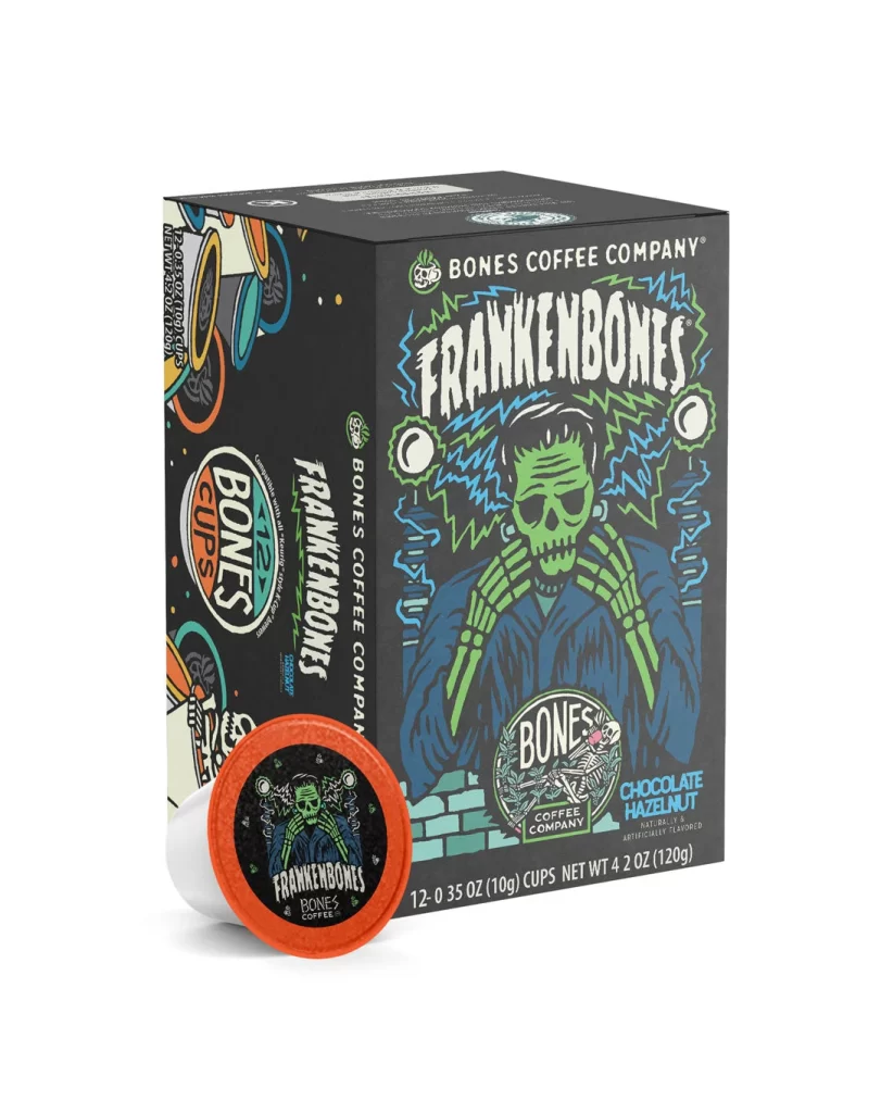 Bones Coffee Frankenbones Single Serve Cups Packaging