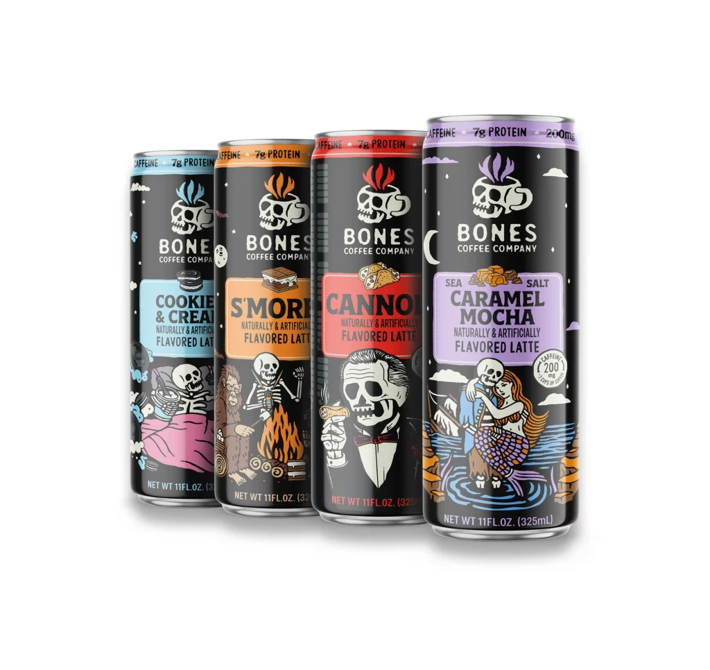 Bones Coffee Latte Variety Pack Cans Packaging