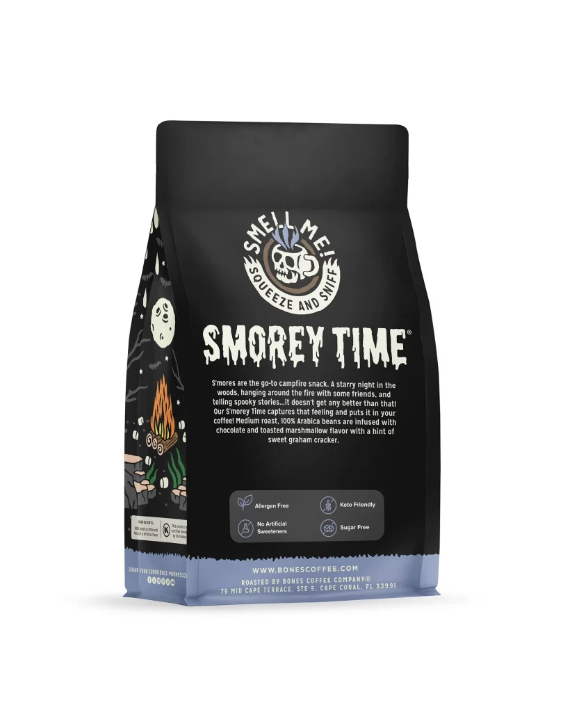 Bones Coffee Smorey Time Coffee Bag Back Packaging 2