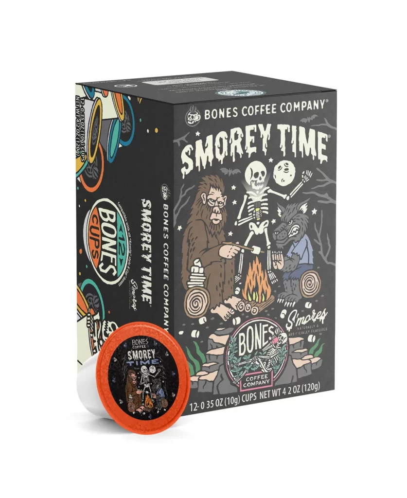 Bones Coffee Smorey Time Single Serve Cups Packaging