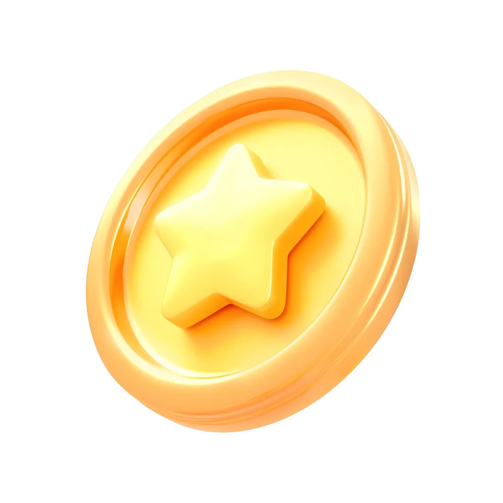 3D Gold Star Coin