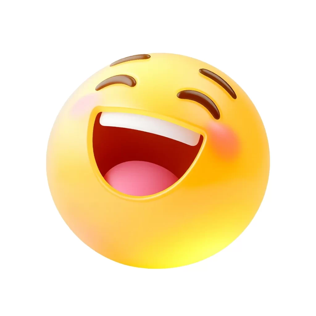 3D Smiley Emoji Laughing