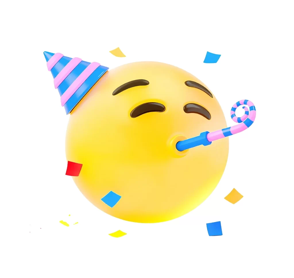 3D Smiley Emoji Partying