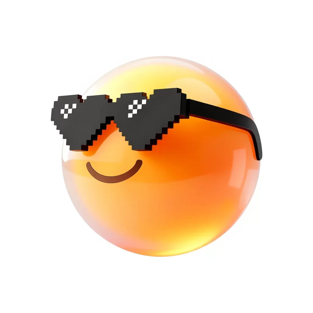 3D Smiley Emoji Pixel Sunglasses