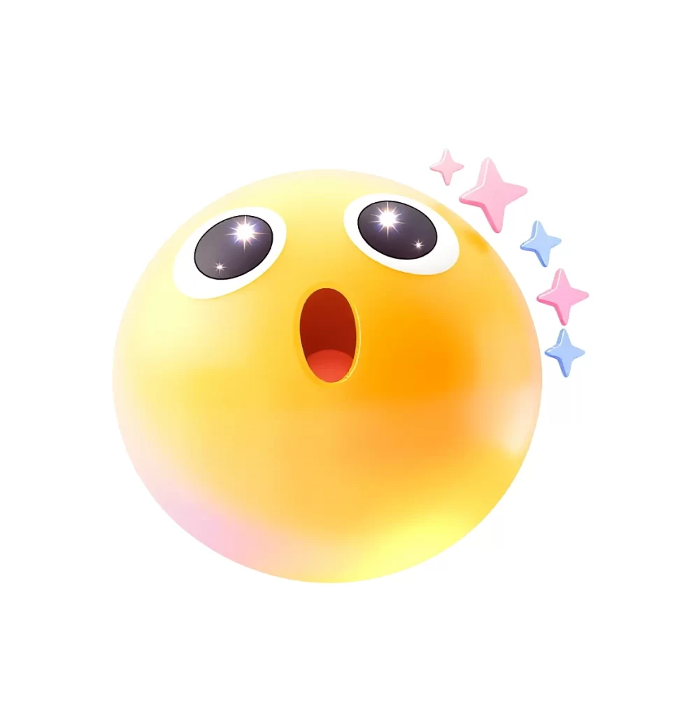 3D Smiley Emoji Surprised