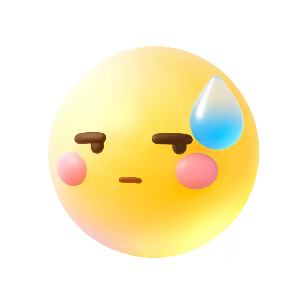 3D Smiley Emoji Sweat Drop