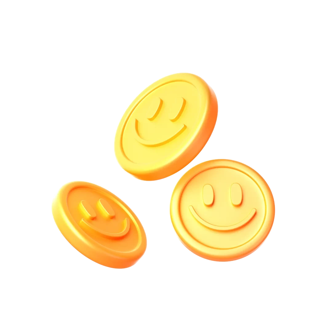 3D Smiley Face Gold Coins