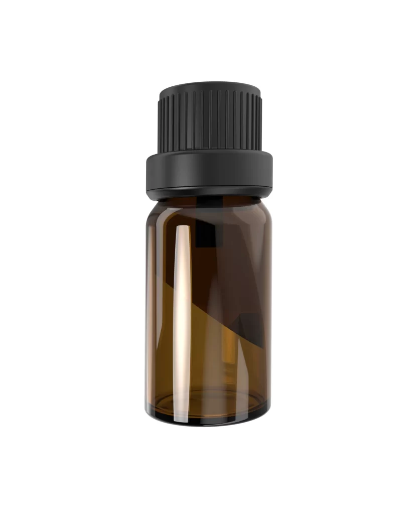 Amber Glass Bottle 10 mL Black Cap Mockup