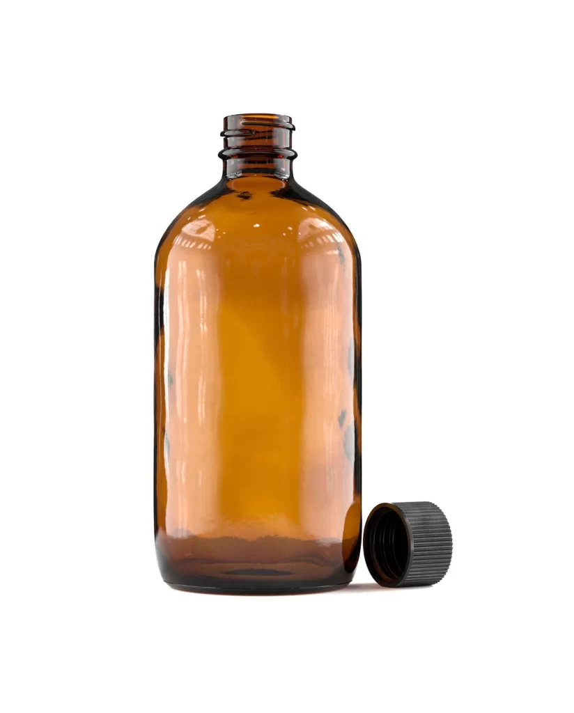Amber Glass Bottle 240 mL Without Cap Mockup