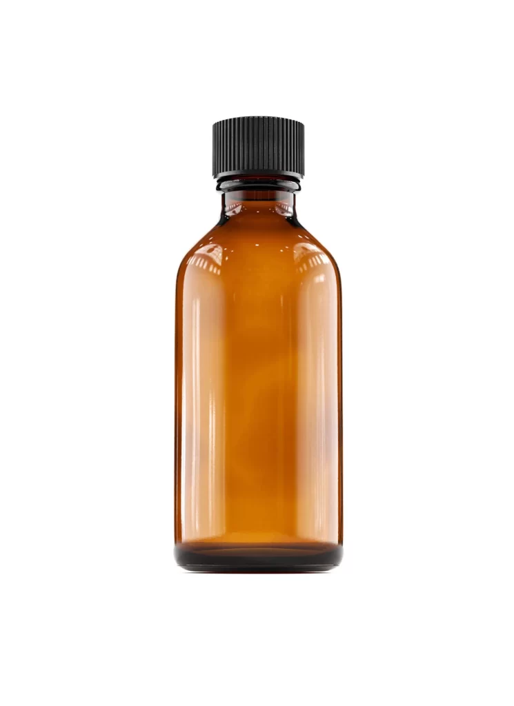 Amber Glass Bottle 60 mL Black Cap Mockup