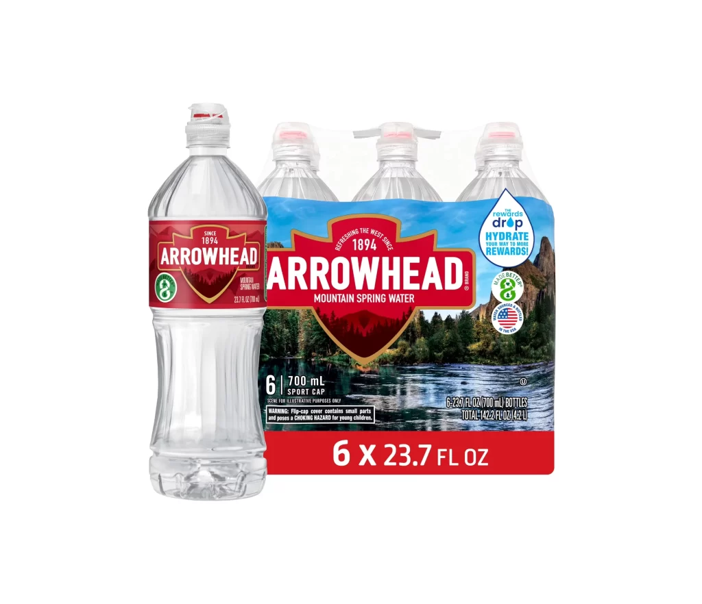 Arrowhead Sport Cap Water Bottles Six Pack