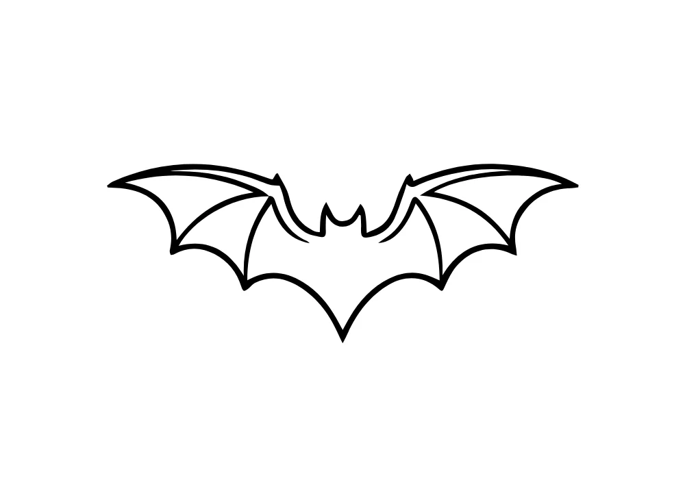Bat Wings Spread Line Art Vector