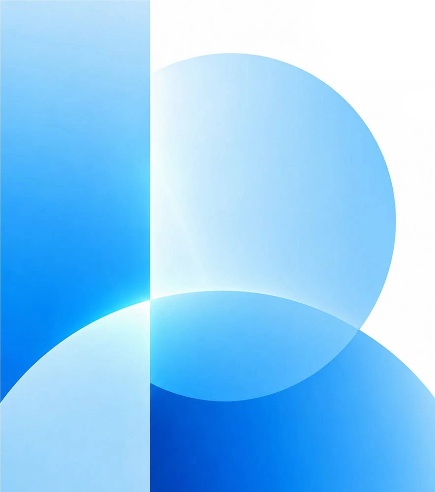 Blue Overlapping Circles Abstract Background