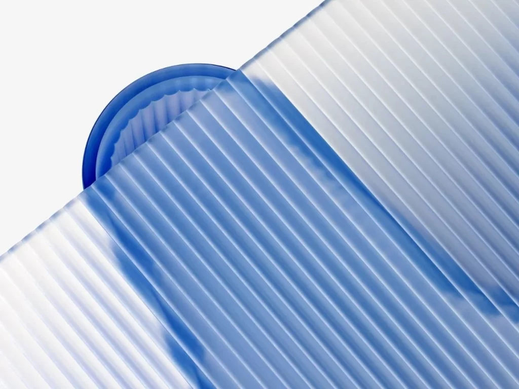 Blue Ribbed Stripes Abstract Background