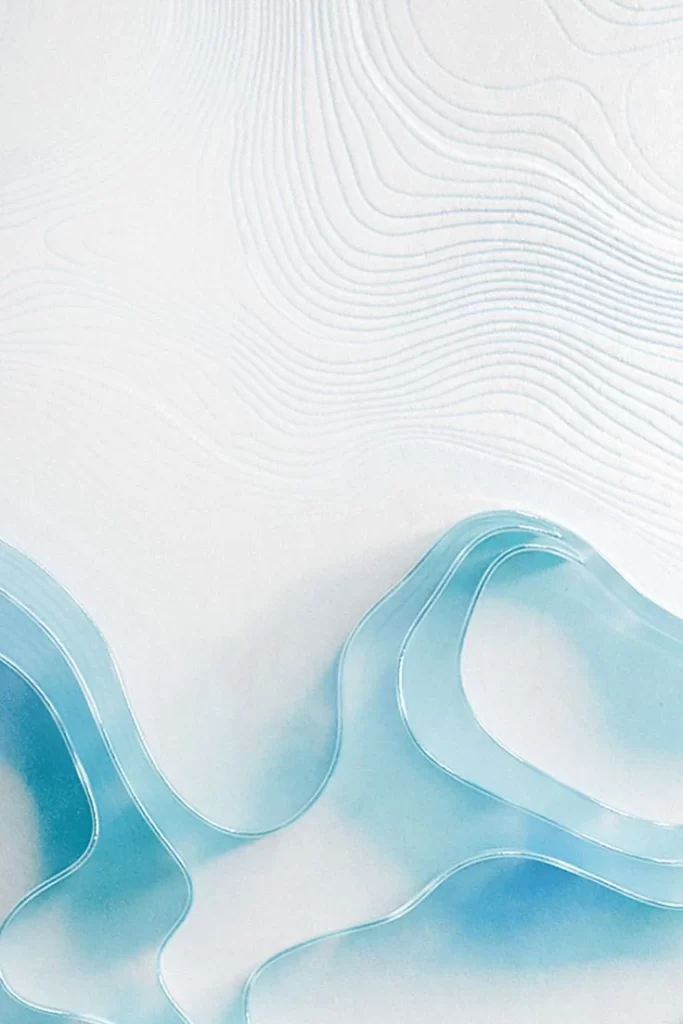 Blue Ribbon Waves Abstract Background