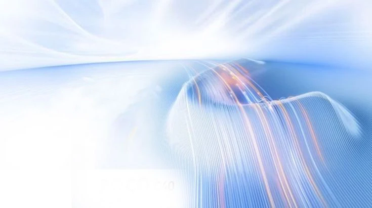 Blue Waves Orange Streaks Abstract Background
