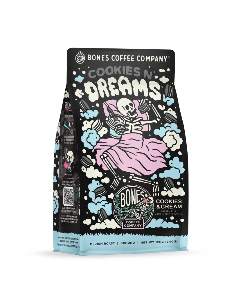 Bones Coffee Cookies N Dreams Coffee Bag Front Packaging