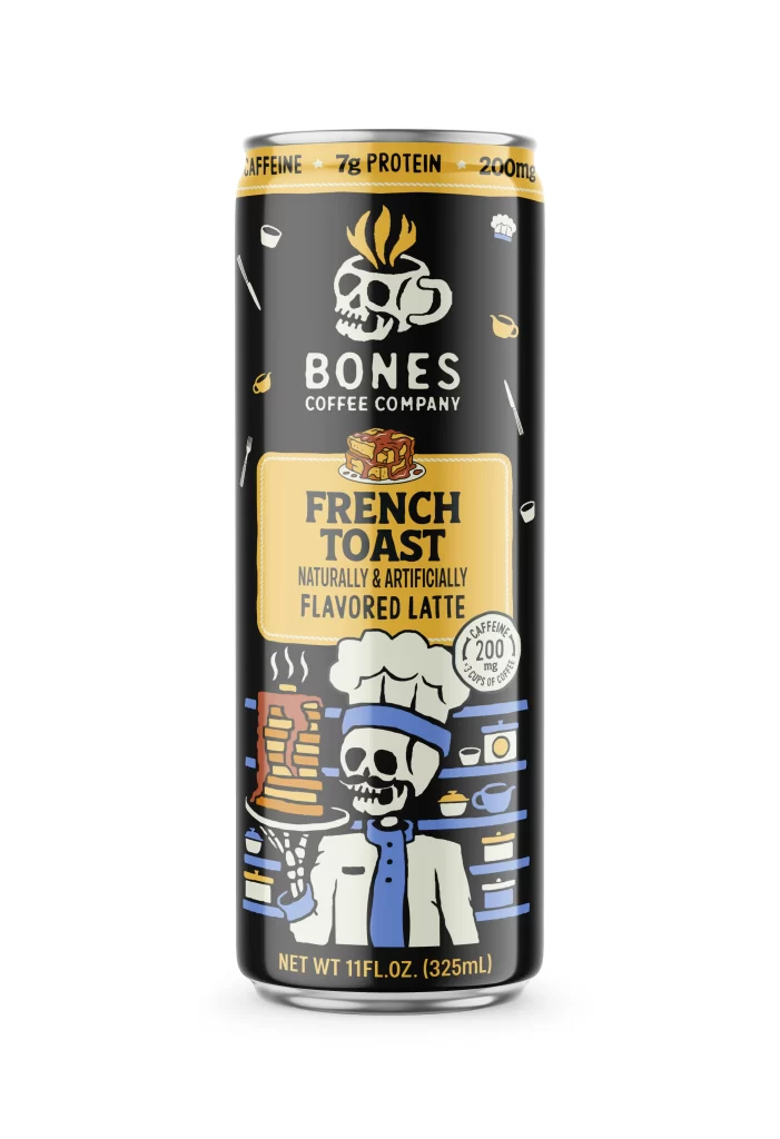 Bones Coffee French Toast Flavored Latte Can Packaging