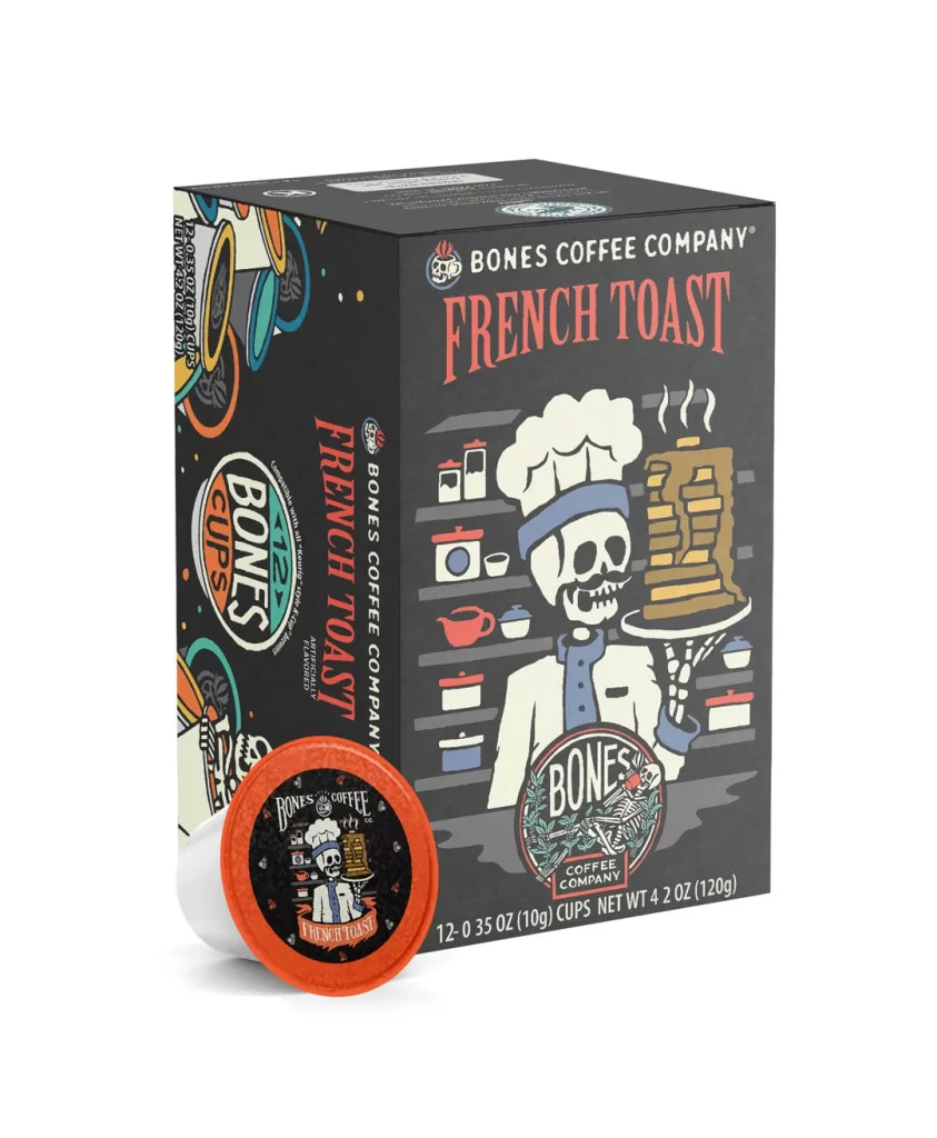 Bones Coffee French Toast Single Serve Cups Packaging