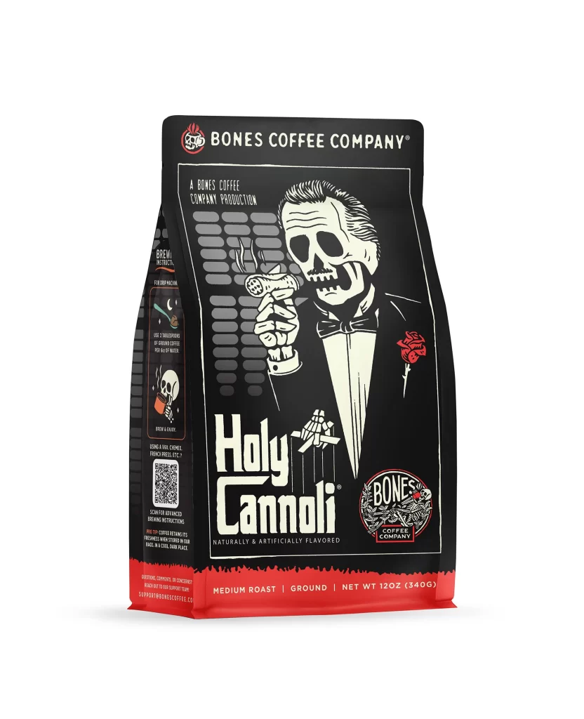 Bones Coffee Holy Cannoli Coffee Bag Front Packaging