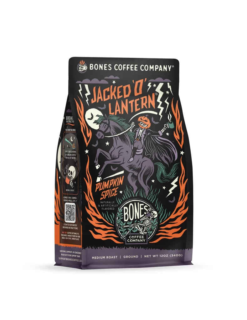 Bones Coffee Jacked O’ Lantern Coffee Bag Front Packaging