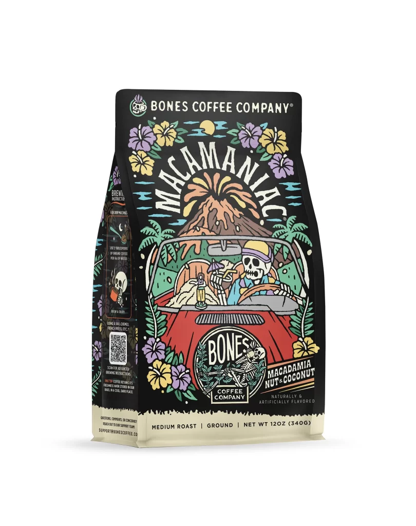 Bones Coffee Macamaniac Coffee Bag Front Packaging