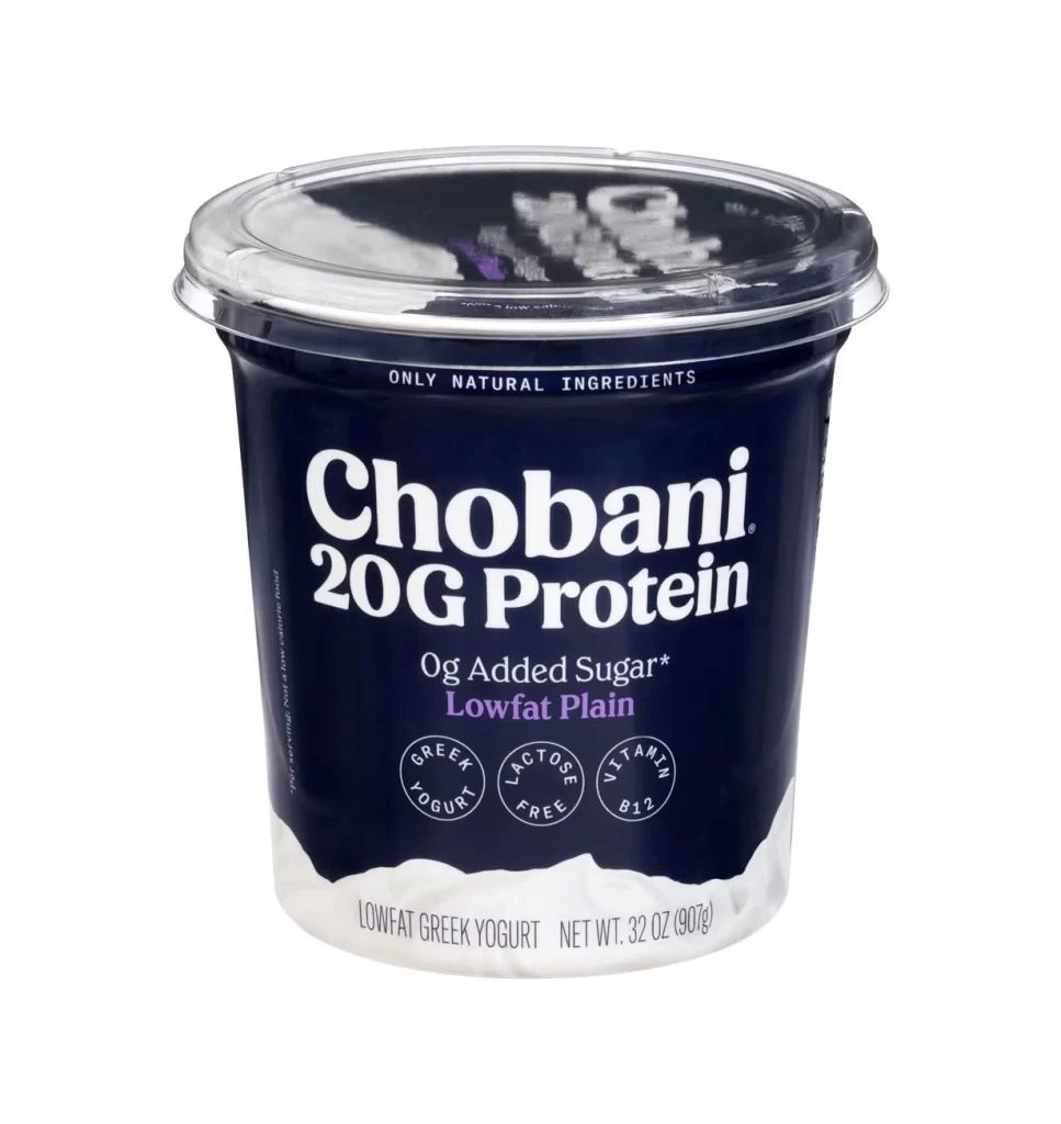 Chobani 20G Protein Drink Lowfat Plain 45 Degree Packaging