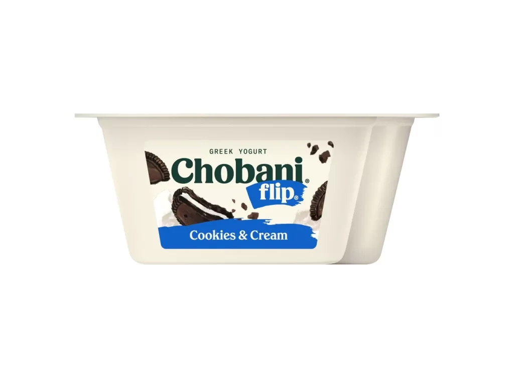 Chobani Flip Cookies And Cream 45 Degree Packaging