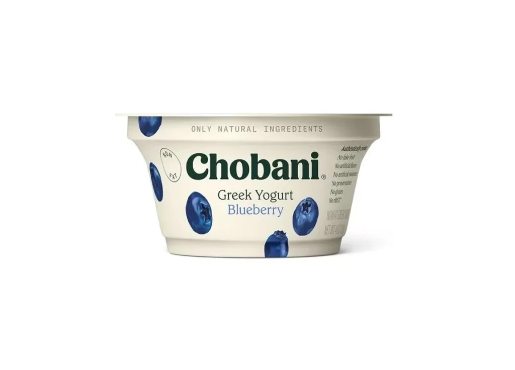 Chobani Greek Yogurt Blueberry Side View Packaging