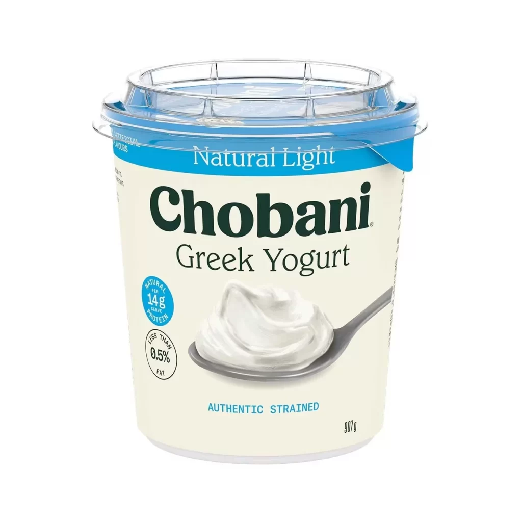 Chobani Greek Yogurt Natural Light Tub Packaging