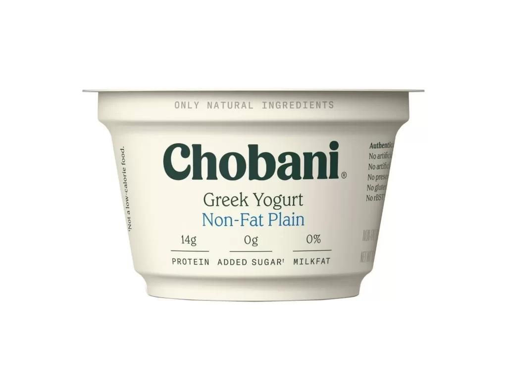 Chobani Greek Yogurt Nonfat Plain Packaging