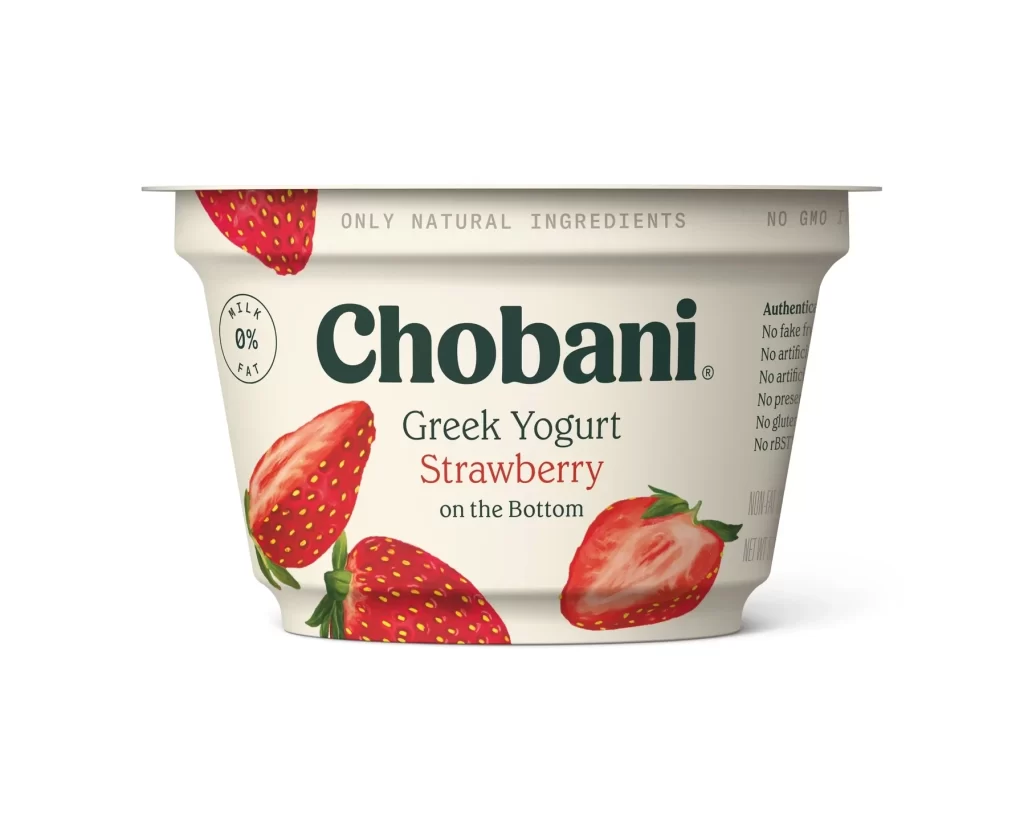 Chobani Greek Yogurt Strawberry Packaging
