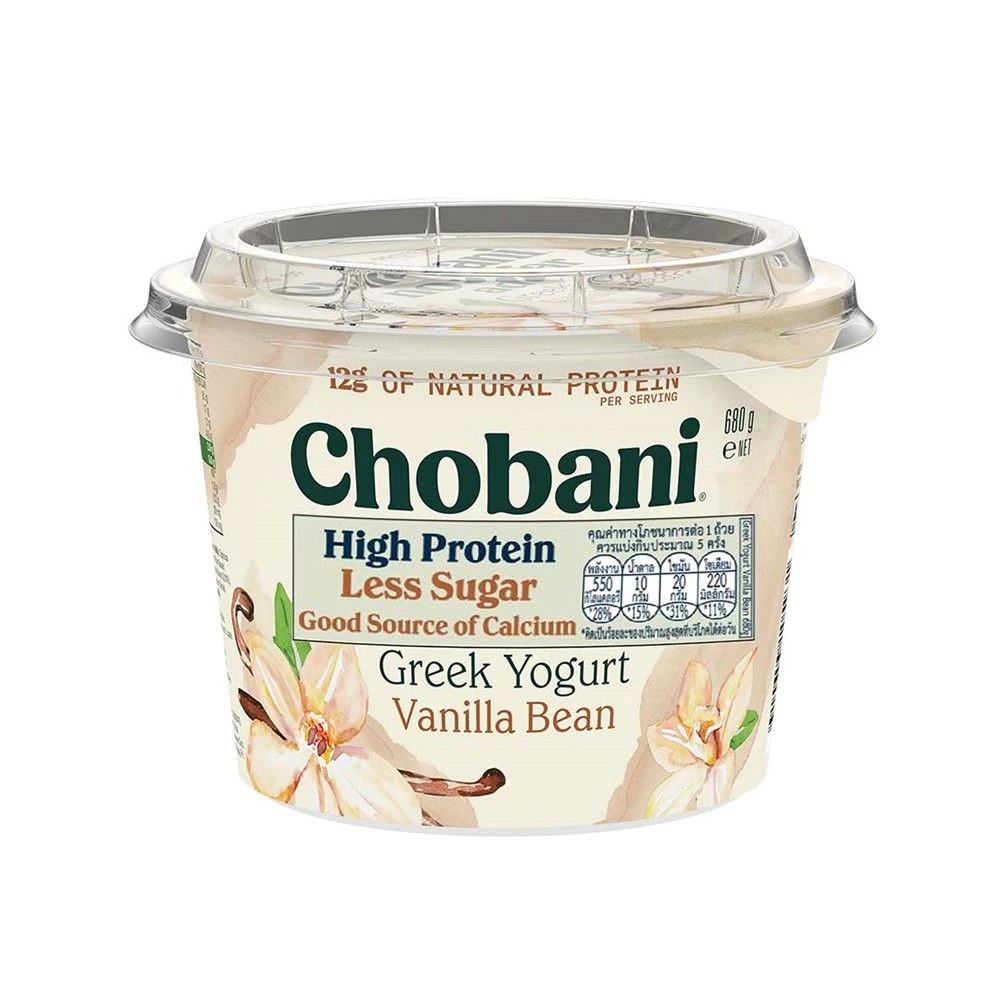 Chobani Greek Yogurt Vanilla Bean Tub Packaging