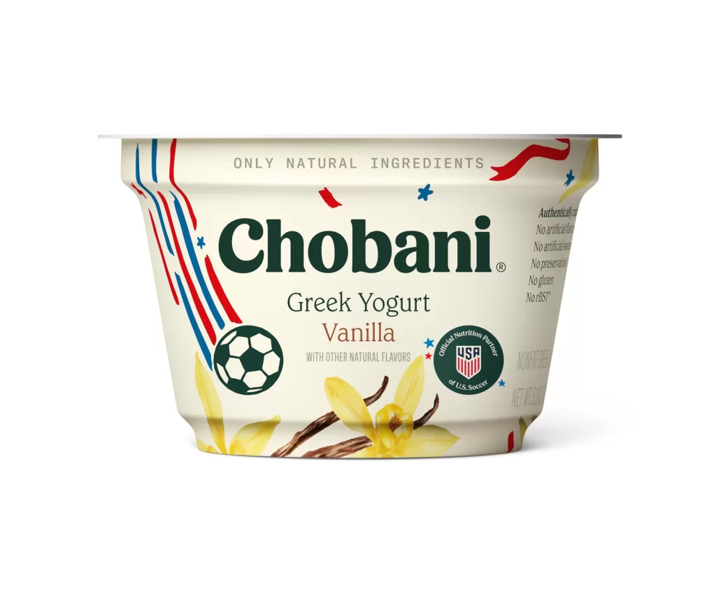 Chobani Greek Yogurt Vanilla Side View Packaging
