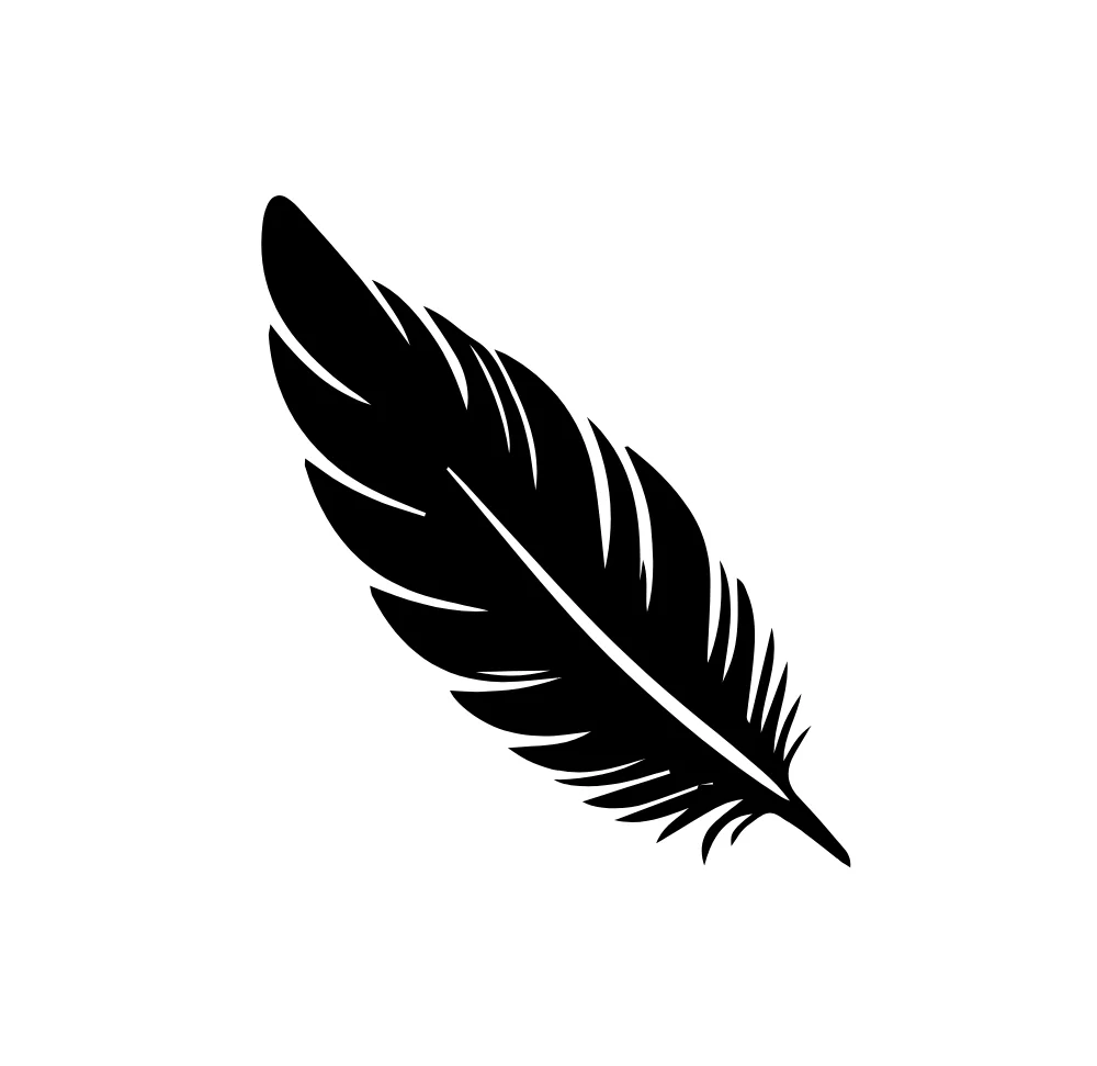 Single Feather Line Art Vector