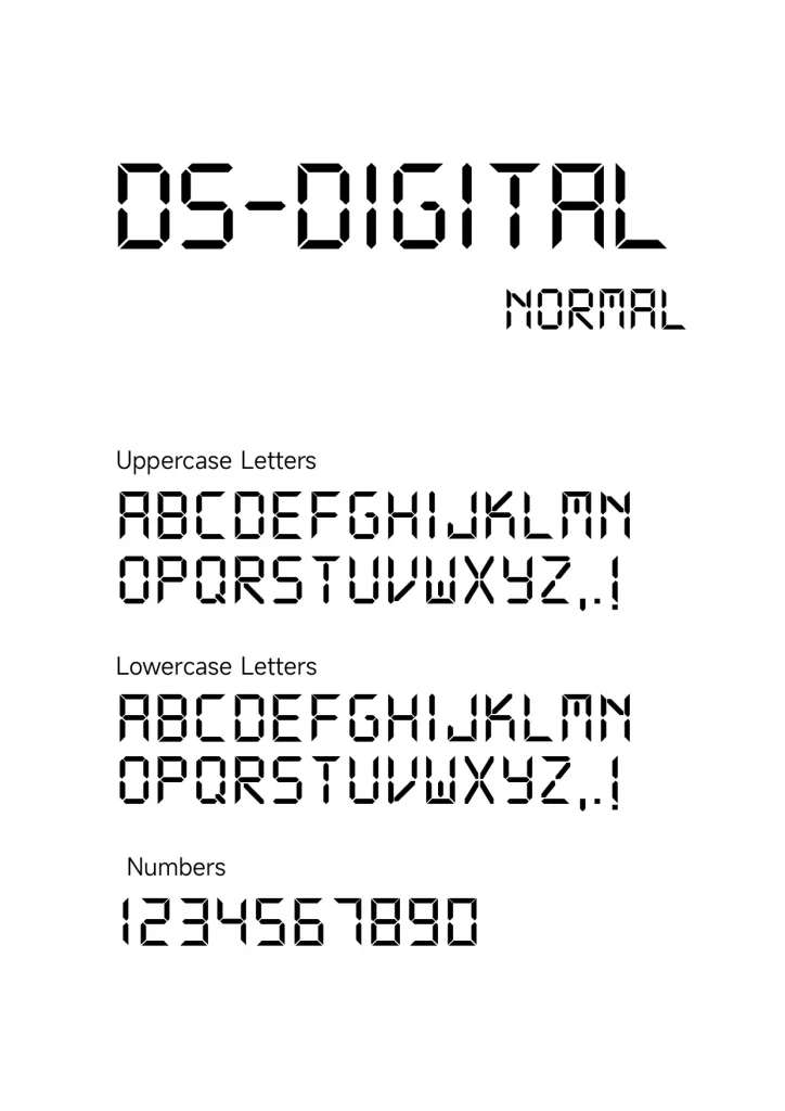 DS Digital Normal Font Free Download