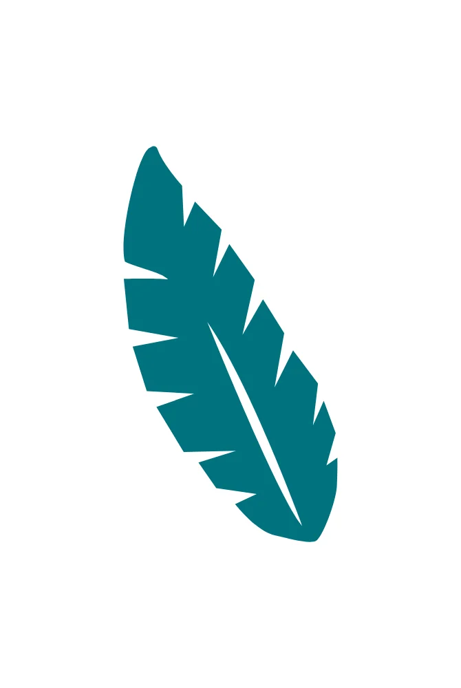 Elongated Pointed Leaf Flat Illustration Vector