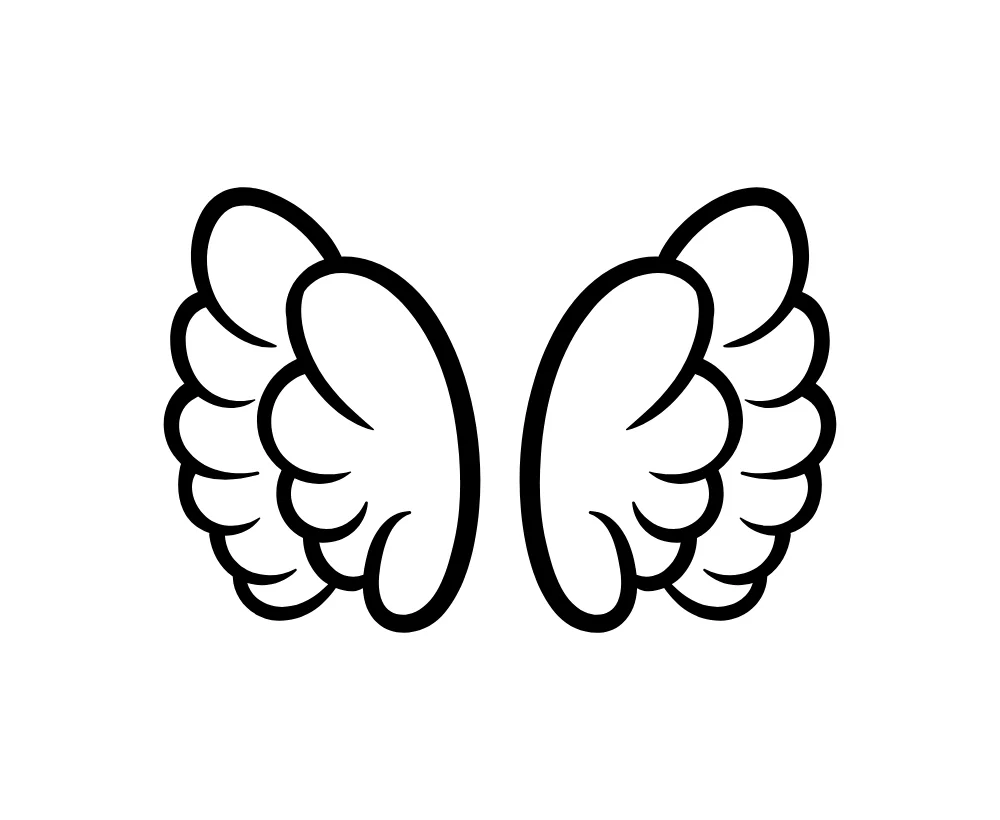 Fluffy Cartoon Wings Vector
